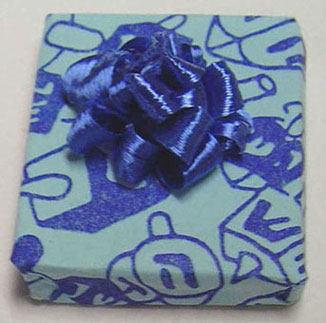 Dollhouse Miniature Chanukah Gift-Blue